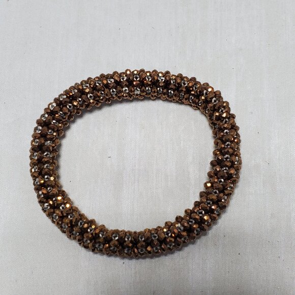 Ali Khan stretch bracelet shades of brown and clear with gift box - Picture 4 of 5